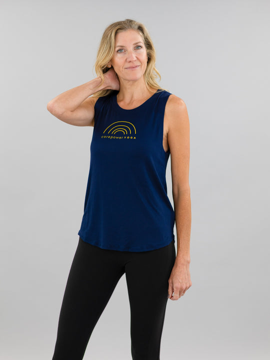 Corepower Merch CorePower Yoga Half Glow Muscle Tank
