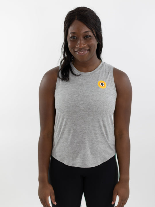 Corepower Merch CorePower Yoga Glow Open Back Grey Tank - FINAL SALE